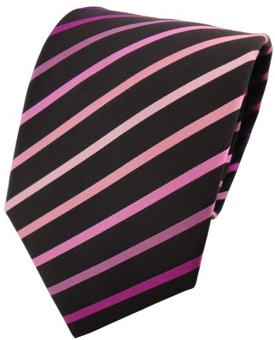 TigerTie - Corbata - violeta lila rosa magenta negro rayas