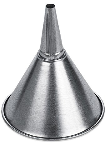 WirthCo 94471 Embudo King de 1 cuarto de galón, embudo de boquilla central de 6 pulgadas con filtro de latón extraíble, galvanizado, uso general