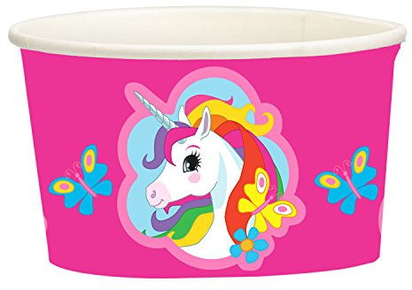 Unicorn Paper Treat/Ice Cream Cups 251ml (4 pk)