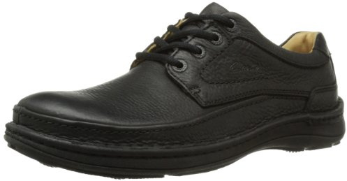 Clarks Herren Nature Three Derby, Black Leather, 45 EU