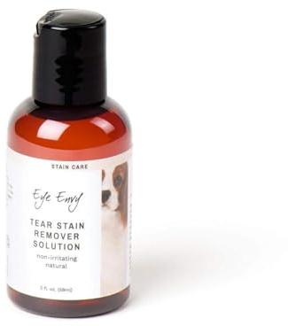 Eye Envy Tear Stain Remover Solution for Dogs. Gentle, Natural, Safe. Cleans Tear Stains. Recommended by AKC Breeders, Handlers, Groomers. 2 oz. Made in USA