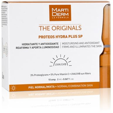 MARTIDERM The Originals Proteos Hydra Plus SP | Ampollas Antiedad Hidratantes y Antioxidantes | con Proteoglicanos y Vitamina C | Protección UVA/UVB | 10 Ampollas x 2ml