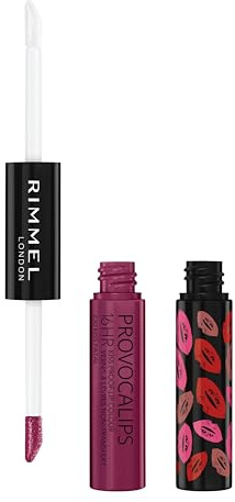 Rimmel London Provocalips 16hr Kiss-Proof Lip Color - Two-Step Liquid Lipstick to Lock in Color and Shine - 230 Kiss Fatal, .14 fl.oz.