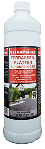1 Litro CleanPrince Losas terraza Siempre limpio Tableros de la terraza siempre puro para exterior para impregnados y superficies de sellado,especialmente cuidadoso,extremadamente fuerte Efecto de red