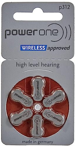 Power One Zinc p312 - Batteria per apparecchi acustici, confezione da 60 pezzi