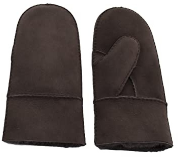 Reissner Lammfelle Manoplas guantes piel de cordero marrón L (Circunferencia de la mano 22cm)