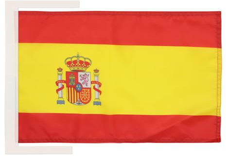 AZ FLAG Flagge Spanien 45x30 cm Fahne Spanische Leichtes Polyester Kordeln | Für innen dekorative Flagge España doppelte Nähte und verstärkte Kanten mit Schnüre