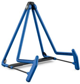 K&M 17580 A-Gitarrenständer Heli 2 Blau aus Stahl - 18,5 bis 23 cm Breite - Instrumenten-Ständer - Gitarren, Cello