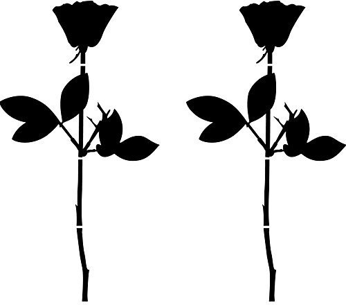 Rose 20cm Car Window Mirror Sticker Tattoo die cut decals vinyl adhesive Deco Foil Depeche Mode - 2 piece black