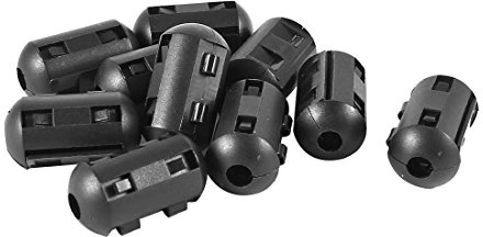 sourcing map 10 Stücke 6 mm Durchmesser mit Ferritkern Filter Rauschunterdrücker Kabelclip
