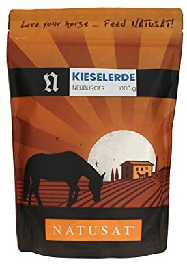 Natusat Kieselgur - Kieselerde 1000 g | Ergänzungsfutter für Pferde | Fellwechsel | Pferdefell
