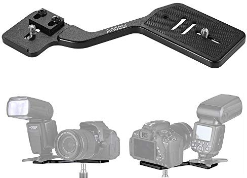 Andoer Dual Flash Bracket Tripod Mount for 1/4 inch Screw Camera Studio Video Light Stand External Flash Speedlite