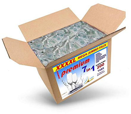 RedFOX24 Spülmaschinen Bruchtabs Geschirrspültabs, 3,6 KG | Spülmaschinenreiniger, 7 verschiedene Funktionen, Karton