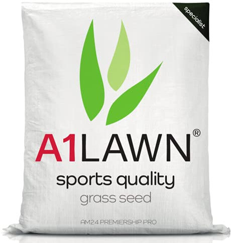 A1 Lawn AM 24 Premiership Pro Sports Quality Grass Seed, 5kg (140m2)– Fresh and Fast Growing, Pet & Child Friendly – Patch Repair, Over Seeding, New Lawns & Thickening – DEFRA Approved Lawn Seed