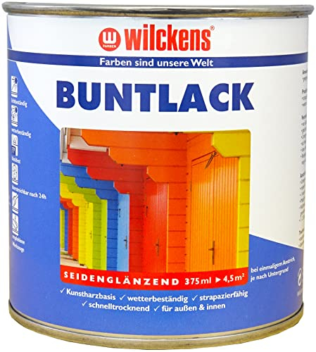 Wilckens Kunstharz Buntlack für Innen und Außen, seidenglänzend, 375 ml, RAL 9010 Reinweiß