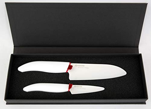 Kyocera Geschenkbox Keramikmesser 14cm + 8cm Griff Fb. weiß