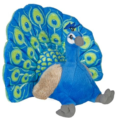 Wild Republic 13812 Plüsch Pfau, Cuddlekins Kuscheltier, Plüschtier, 30cm, grün-blau, 30 cm