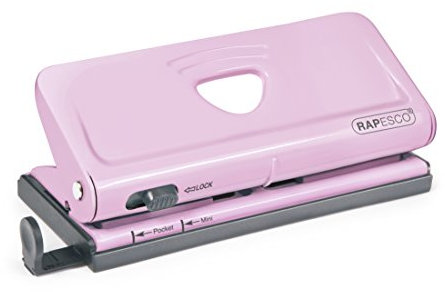 Rapesco 1322 Verstellbarer 6-Fach Terminplanerlocher, 10 Blatt Kapazität, Rosa