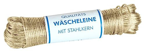 Wäscheleine Sturm 50m mit Stahlkern, Transparent - Extra Stark/Reißfest, witterungsbeständig und Rostfrei - Wäscheseil für draußen, Garte, Haus und Camping (Kunststoffummantelung, Strapazierfähig)