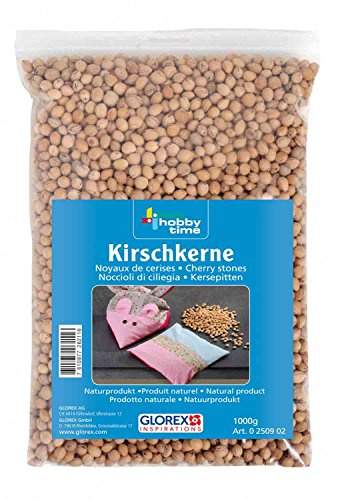 Glorex 0 2509 02 - Kirschkerne, 1000 g, gewaschenes Naturprodukt, ideal für Kirschkernkissen, kann erwärmt werden, Braun