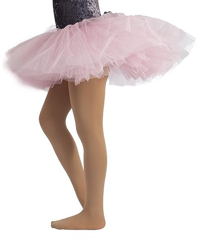 CALZITALY Mädchen Ballettstrumpfhosen | Professionelle Tanz Strumpfhose | Hautfarbe, Schwarz, Weiß, Rosa | 4-14 Jahre | 40 DEN | Made in Italy (8 Jahre, Beige)