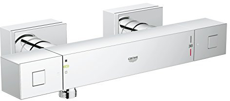 GROHE Grohtherm Cube - Thermostat Brausebatterie (wassersparend, Eigensicher gegen Rückfließen, Wandmontage) chrom, 34488000