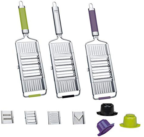 Novabest Gigant Multihobel Multi-Slicer mit 4 Einsätzen (Farbe: Edelstahl)