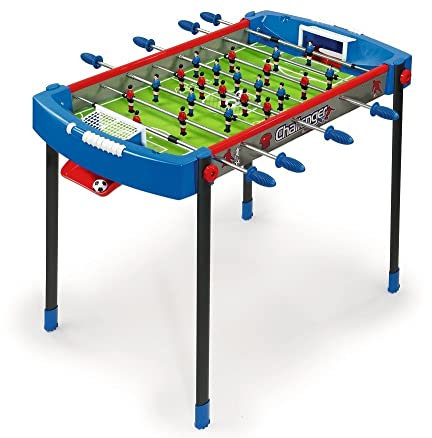 Smoby- Calcetto Challenger, 7600620200, +6 Anni, Colore Blu/Rosso, Gambe in Metallo con Piedini Antiscivolo, Due Palline Incluse