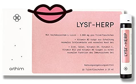 LYSI-HERP - 10 Trinkfläschchen à 25ml - Hochdosiert mit 2.000 mg L-Lysin - Laborgeprüft, glutenfrei, 100% vegan, laktosefrei + in Deutschland produziert