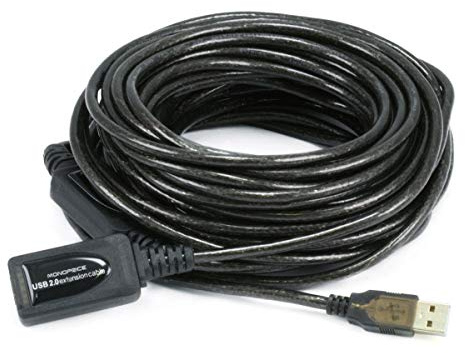 Monoprice Câble d'extension/répéteur actif USB 2.0 A mâle vers A femelle 15 m (107532)