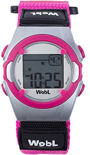 WobL rosa påminnelse armbandsur 8 larm vibrationer, rosa, Rem