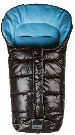 AltaBeBe AL2224-33 Winterfußsack glänzend, Deluxe Linie schwarz-blau