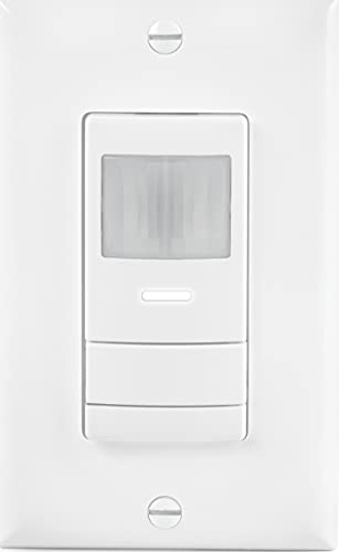 SensorSwitch Wall Mount Motion Sensor Switch, Passive Infrared Wall Switch and Occupancy Sensor and Dusk-to-Dawn Photocell, WSX Series, Single Relay, White
