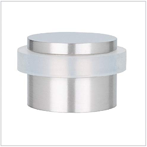 EVI Herrajes, Butée De Porte Adhésive, 35 x 19 mm, Caoutchouc Blanc En Silicone Naturel, Acier inoxydable Finition Mate, Fixation Simple, 100% fonctionnel, Mod. I-140 040140BAM
