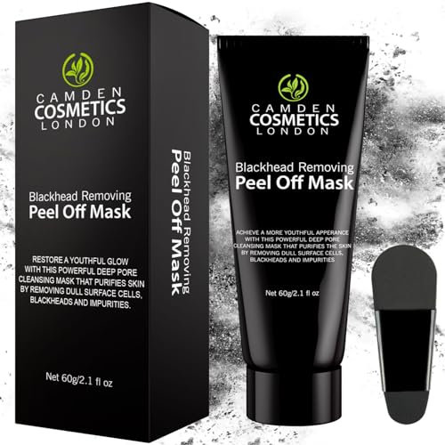 Blackhead Peel off Face Mask For Men & Women - Blackhead Remover + FREE APPLICATOR, Activated Charcoal Face Mask Removes Blackheads, Purifying Cleanser, Whiteheads Extractor/Removal, Pore Exfoliating