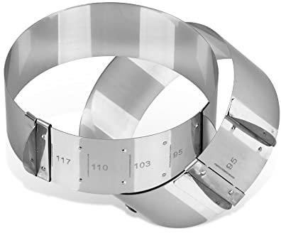 FMprofessional 21601 Set 2pz Anello per Torte e Desserts, Acciaio, Argento, 50 x 50 x 20 cm