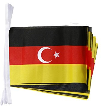 Flaggenfritze® Fahnenkette Deutschtürken deutsch-türkische Freundschaft, Länge 5,9 cm