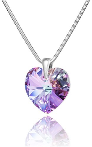 LillyMarie Herz Anhänger Halskette Aus Sterling Silber Mit Kristall Schmuckstück