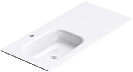 Mai & Mai lave mains blanc 100cm lavabo à encastrer en résine vasque rectangulaire sans trop-plein Col04 100x48x14cm