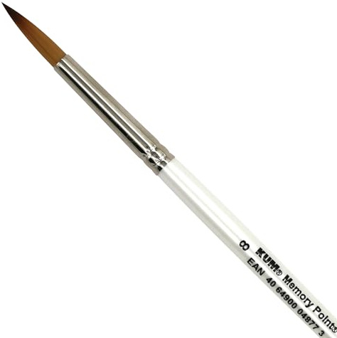 KUM - Aquarellpinsel Memory Point Rund Größe 8 | Malpinsel für Künstler, Künstlerbedarf für Aquarellmalerei und Watercolor