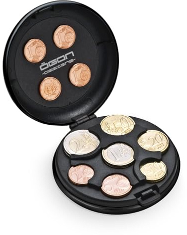 Porte-Monnaie en Aluminium, Contient jusqu'à 20 Euros en Monnaie, 5 pièces par Compartiment, Accessoire de Rangement des pièces, modèle Euro monnayeur