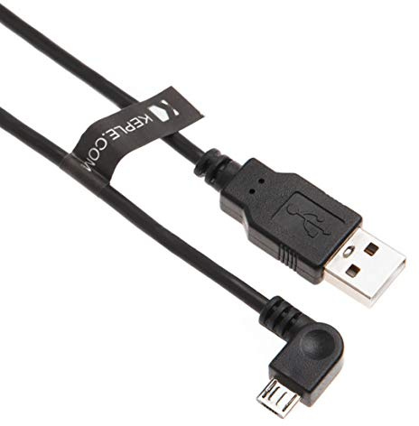 Keple Right Angle 2m Micro USB Charging In Car Lead Cable Data Sync 90 Degree Compatible with Tom Tom GO 40, 50, 500, 5000, 510, 5100, 60, 600 Sat Nav GPS Navigation