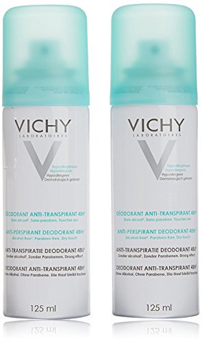 Vichy, Déodorant Aérosol Anti-Transpirant 48H, Transpiration Intense, Sans Alcool, Toucher sec, Lot de 2 x 125ml
