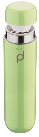 Drink Pod 200ml Vacuum Insulated Stainless Steel Flask, Green | Compact vacuum insulated stainless steel flask helps keep drinks hot or cold in a reusable, travel-friendly design.