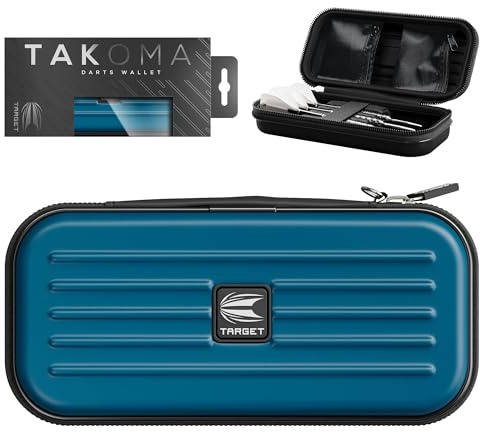 Target Darts Takoma Dart Case Wallet, Regular Size, Blue | Store 3 Fully Assembled Darts & Accessories | Dart Holder with Zip Lock Pouches, Store Flights, Shafts & Swiss Points