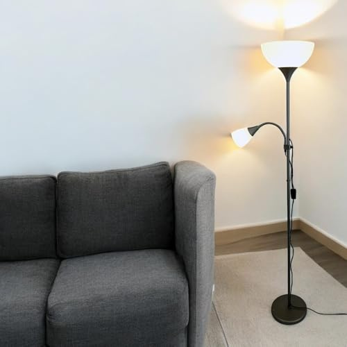 Dapo Stehleuchte KORA Decken-Strahler mit Leseleuchte Standlampe Wohnraum-Flur-Lampe