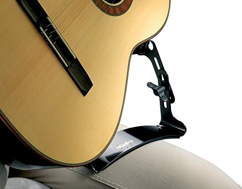 Ergoplay Gitarrenstütze Johannes Tappert kompakt – ergonomische Spielhilfe für schmale und kleinere Gitarren – höhen- und neigungsverstellbar – schwarz – mit Saugknöpfen