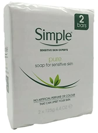 Simple 26058 Hand Soap Bars, 100 g, White (Pack of 6) }