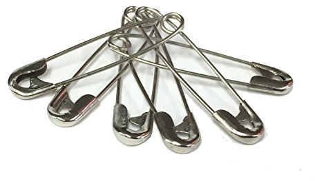 Qualicare 1 PACK OF 6 PREMIUM QUALITY MEDICAL GRADE STEEL SMALL 28MM (2.8CM) FASTENING SAFETY PINS