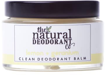 The Natural Deodorant Co, Clean Deodorant Balm Lemon & Geranium 55g, Aluminium Free, Plastic Free, All Day Protection